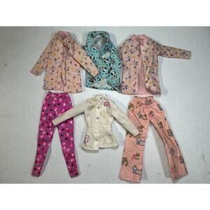 Lot of 6 Barbie Clothing outfits. VET, DOCTOR. Tops + Pants. animals.